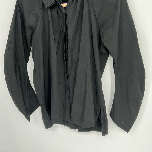 Zero + Maria Cornejo Black Ruffle Collar Button Down Blouse Shirt‎ - Picture 3 of 16